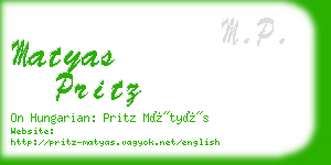 matyas pritz business card